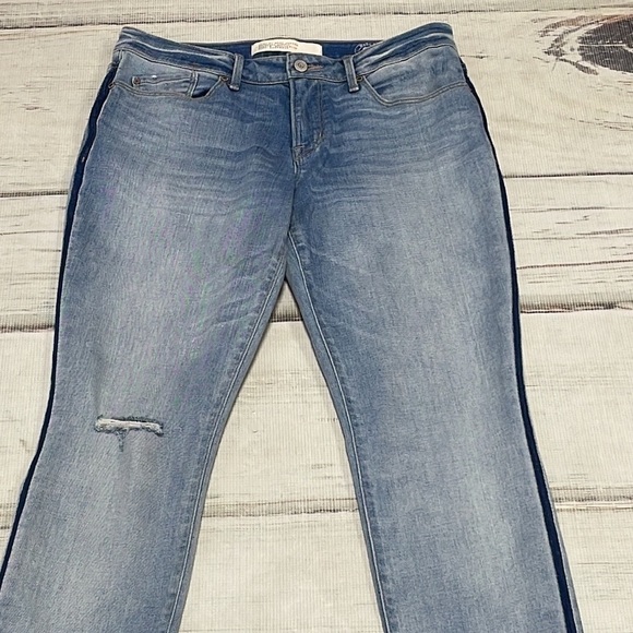 Marc Jacobs Jeans Rolled Hem Slim Distressed Ombre Denim Stripe Size 29 - Picture 3 of 13